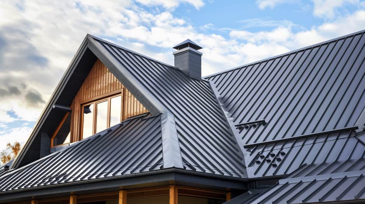 Tınaztepe EPDM Kauçuk Çatı – antrasit kenet sistem metal çatıyla kaplanmış müstakil ev